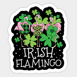 Irish Flamingo Saint Patrick's Day Sticker